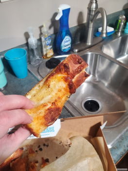 Consumer Review - Food Safety Domino's Pizza, South Logan Street, West Frankfort, IL, USA cheesy bread the bread.looked.different... photo #2
