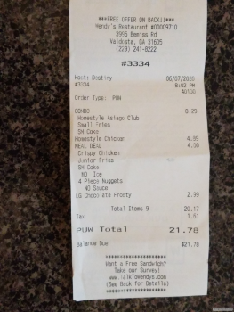 Consumer Review - Food Safety Wendy's, Bemiss Road, Valdosta, GA, USA Violently gagging trying to vomit and cant. No one but mysel... photo #2