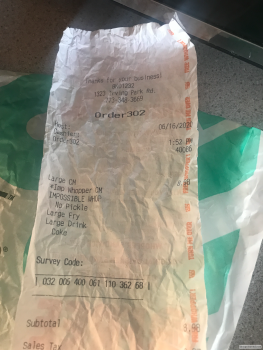 Consumer Review - Food Safety Burger King, West Irving Park Road, Chicago, IL, USA I got an Impossible Whopper combo meal yesterda... photo #2