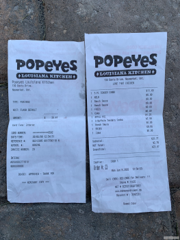 Consumer Review - Food Safety POPEYES LOUISIANA KITCHEN, Newmarket, ON, Canada chicken strips Just me. Immediate diarreah within a... photo #2