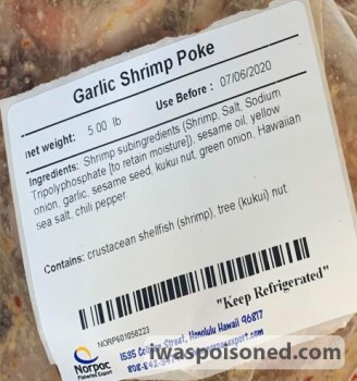 Food Recall Garlic Shrimp Poke - recalled due to potential to be contaminated with Listeria monocytogenes Compan... photo #2