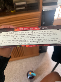 Consumer Review - Food Safety Amy’s Pad Thai Frozen, GIANT Food Stores, Nazareth Pike, Nazareth, PA 18064, USA Ate this around 7:3... photo #2