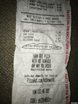 Consumer Review - Food Safety Pizza Hut, 4230 Lawrenceville Hwy, Lilburn, GA, USA Not sure I ordered chicken Alfredo & a giant cho... photo #2