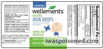 Food Recall Wellements Iron Drops and Iron Drops Sample liquid Dietary Supplement - recalled due to Undeclared M... photo #2