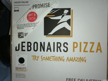 مراجعة المستهلك - سلامة الغذاء Debonairs Pizza, Victoria Road, Woodstock, Cape Town, South Africa Half and half cram decker pizza A... صورة فوتوغرافية #2