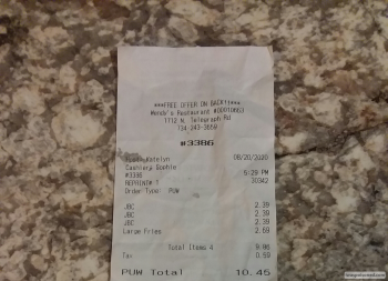 Consumer Review - Food Safety Wendy's, North Telegraph Road, Monroe, MI, USA My husband and I both ate a junior bacon cheeseburger... photo #1