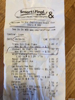 Consumer Review - Food Safety Smart & Final Extra!, Doheny Park Road, Capistrano Beach, CA, USA Bought a 4 pack of Chobani 
The o... photo #2