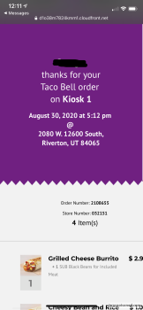 Consumer Review - Food Safety Taco Bell, West 12600 South, Riverton, UT, USA My roommate and I ordered a variation of Doritos Loco... photo #2