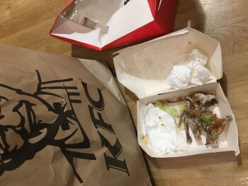 Consumer Review - Food Safety KFC St Austell, Pentewan Road, Saint Austell, UK Takeaway of zinger burger, a piece of chicken and t... photo #1