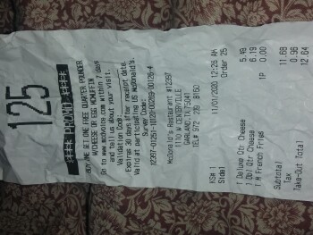 Consumer Review - Food Safety McDonald's, West Centerville Road, Garland, TX, USA Double quarter pounder It was as soon as I got t... photo #3