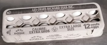 Retiro de alimentos Les Œufs Richard Eggs Inc. Eggs  - recalled due to Salmonella The CFIA announced the recall of eggs... foto #3