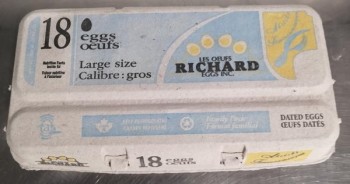 Retiro de alimentos Les Œufs Richard Eggs Inc. Eggs  - recalled due to Salmonella The CFIA announced the recall of eggs... foto #6