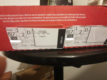Consumer Review - Food Safety Domino's Pizza - Norwich - North, Waterloo Road, Norwich, UK Hey. So I ordered large vegan pizza wit... photo #4