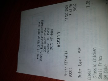 Consumer Review - Food Safety Wendy's, South Dixie Drive, Moraine, OH, USA Ordered two Classic Chicken combos after work. Ordered... photo #1
