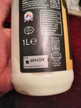 Consumer Review - Food Safety Jersey Milk, ALDI, New Bridge Lane, Stockport, UK I bought a bottle of Jersey Milk today 2.12.20 mad... photo #2