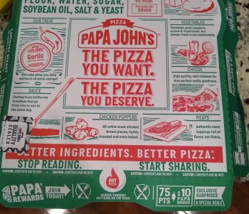 Consumer Review - Food Safety Papa John's Pizza, Urbana Pike, Urbana, MD, USA I got sick with stomach pains and intense diarrhoea... photo #1