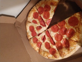 Consumer Review - Food Safety Pizza Hut, East Main Street, Cherryville, NC, USA Eight two bites of a slice of pepperoni pizza and... photo #3