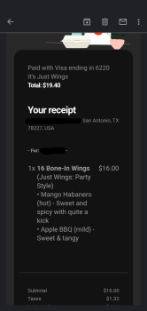 Consumer Review - Food Safety It's Just Wings, Old San Antonio Road, Buda, TX, USA I ate wings from there and 10  hrs eating them... photo #2