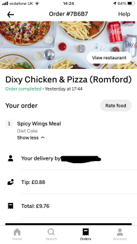 Avis du consommateur - Sécurité alimentaire Dixy Chicken, Romford, UK My 15yr old son had a delivery from there last night and now he has very b... photo #2