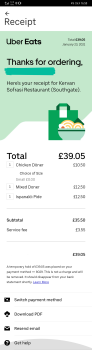 Avis du consommateur - Sécurité alimentaire Kervan Southgate, Chase Side, London, UK I order food via uber eats on 23/01/2021 at 6.50pm
I had m... photo #3