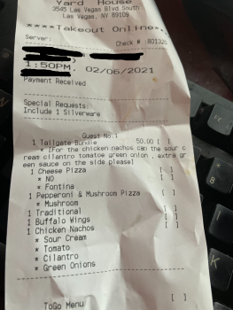 Consumer Review - Food Safety Yard House, Las Vegas Boulevard South, Las Vegas, NV, USA We only ate there yesterday, I tried to or... photo #2