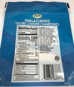 Food Recall Sprouts Vanilla Yogurt Covered Cranberries - recalled due to undeclared Almonds Company name: Hickor... photo #2