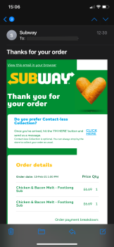 Consumer Review - Food Safety Subway, High Street, London, West Wickham, UK I went with my sister and ate in the park. After 30 mi... photo #2