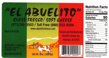 نذكر الطعام El Abuelito Cheese Queso Fresco - recalled due to Listeria monocytogenes Company name: El Abuelito C... صورة فوتوغرافية #5