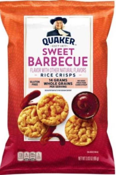 Food Recall Quaker Rice Crisps Sweet Barbecue Flavor - recalled due to undeclared Soy Company name: The Quaker O... photo #1