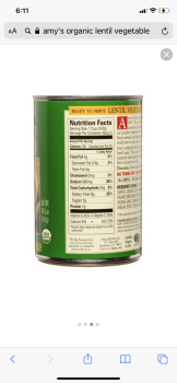 Consumer Review - Food Safety Save-On-Foods, Third Avenue, Steveston, Richmond, BC, Canada Amy’s Organic Vegetable and Lentil soup... photo #1