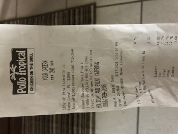 Consumer Review - Food Safety Pollo Tropical, Northeast Pine Island Road, Cape Coral, FL, USA My wife , My son and I shared the 1/... photo #2