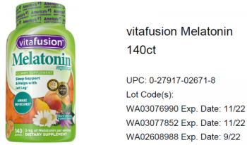 Food Recall Vitafusion Gummy vitamin products - recalled due to possible metallic mesh material Company name: Ch... Foto #7