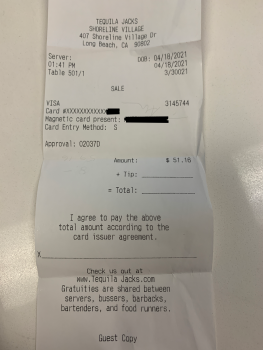 Consumer Review - Food Safety Tequila Jack's Restaurant and Cantina, 407 Shoreline Village Drive, Long Beach, CA, USA I got the sh... photo #2