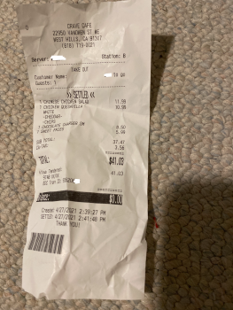 Consumer Review - Food Safety Crave Cafe, Vanowen Street, West Hills, CA, USA I bought food for myself and my brother there on Tue... photo #2