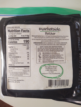 Consumer Review - Food Safety Ground Bison, Walmart Supercenter, 2350 S Pleasant Valley Rd, Winchester, VA, USA Ground bison I fou... photo #5