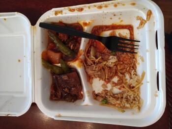 Consumer Review - Food Safety Panda Express, 645 Oscar Robertson Blvd, Indianapolis, IN 46202, USA Teriyaki chicken.. swimp steak... photo #2