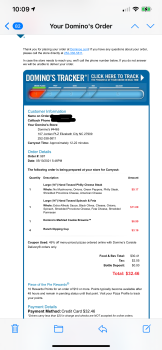 Verbraucherbewertung – Lebensmittelsicherheit Domino's Pizza, Jordan Plaza, Elizabeth City, NC, USA They had there 49% off all pizzas. I got the p... Foto #5