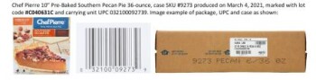 Food Recall Sara Lee Frozen Bakery Pecan pies - recalled due to undeclared peanuts Company name: Sara Lee Frozen... photo #3