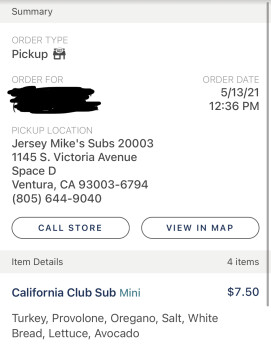 Avis du consommateur - Sécurité alimentaire Jersey Mike's Subs, South Victoria Avenue, Ventura, CA, USA Ate a philly cheese steak and a Turkey s... photo #2
