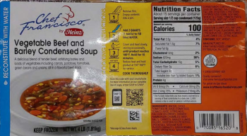 Food Recall Heinz Chef Francisco Soup - recalled due to misbranding and undeclared allergens The FSIS announced... photo #2