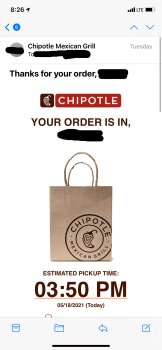 Verbraucherbewertung – Lebensmittelsicherheit Chipotle Mexican Grill, 12478 Old U.S. 35, Jeffersonville, OH, USA I ate there 5/18/21 around 4pm an... Foto #2
