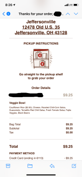 Verbraucherbewertung – Lebensmittelsicherheit Chipotle Mexican Grill, 12478 Old U.S. 35, Jeffersonville, OH, USA I ate there 5/18/21 around 4pm an... Foto #3