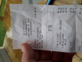 Reseña del consumidor - Seguridad alimentaria Dairy Queen, Brookway Boulevard, Brookhaven, MS, USA Me and my wife was wanting dessert after our di... foto #2