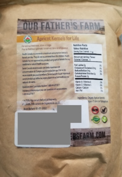 Food Recall Our Father's Farm Apricot kernel - Warning due to possible cyanide poisoning The CFIA is warning the... photo #2