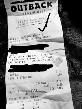 Consumer Review - Food Safety Outback Steakhouse, South Stemmons Freeway, Lewisville, TX, USA I ordered the steak dip and as I are... photo #2