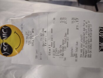 مراجعة المستهلك - سلامة الغذاء Sonic Drive-In, Texas 274, Kemp, TX, USA Food I believe 2
This morning
The bag didn't look like th... صورة فوتوغرافية #2