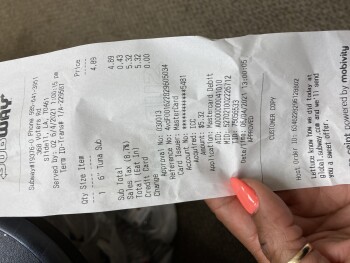 Consumer Review - Food Safety Subway, E I-10 Service Rd, Slidell, LA 70458, USA 6in tuna sandwich  I picked up the sandwich for lu... photo #1