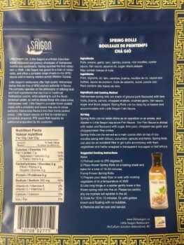 Food Recall Little Saigon spring rolls - recalled due to undeclared wheat The CFIA announced the recall of Littl... photo #2