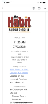 Avis du consommateur - Sécurité alimentaire The Habit Burger Grill, Firestone Boulevard, Downey, CA, USA Everyone in out party that had a burger... photo #2