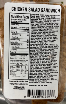 Food Recall Circle K Chicken Salad Sandwich - recalled due to potential Listeria contamination Company name: LSG... photo #2